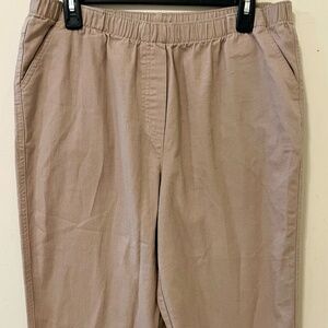 Southern Lady Taupe Elastic Waist Cropped Pants Size 12